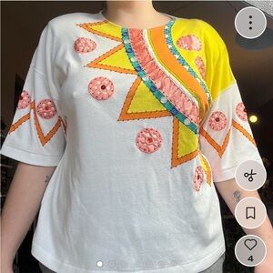 Colorful Geometric Women's Short Sleeve Top